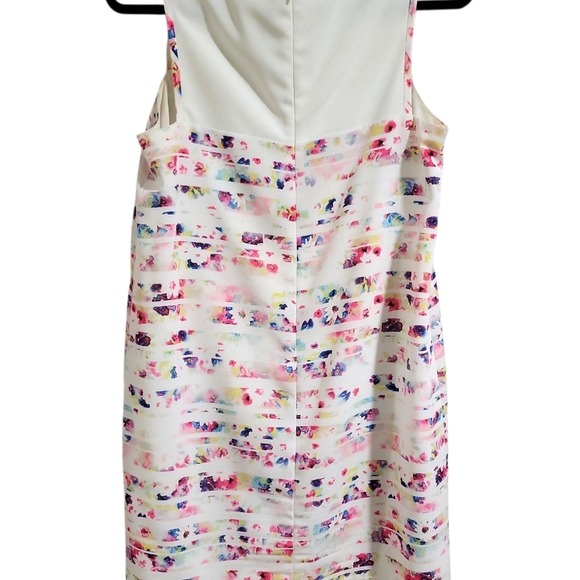 Shoshanna Abstract Floral Stiped Sleeveless Shift Dress Size 6 Anthropologie - Picture 3 of 16
